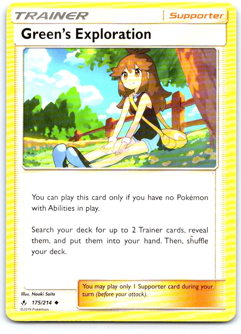 Green’s Exploration 175/214 Uncommon Unbroken Bonds Pokemon Near Mint