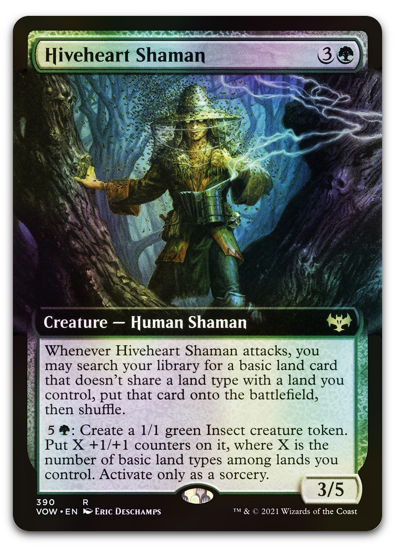 Hiveheart Shaman (Extended Art) #390 (Foil) (LP) Crimson Vow VOW Magic MTG