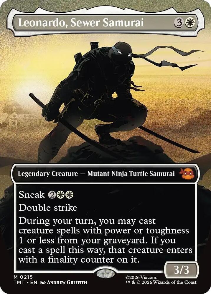 Leonardo, Sewer Samurai (Borderless) Teenage Mutant Ninja Turtles Foil