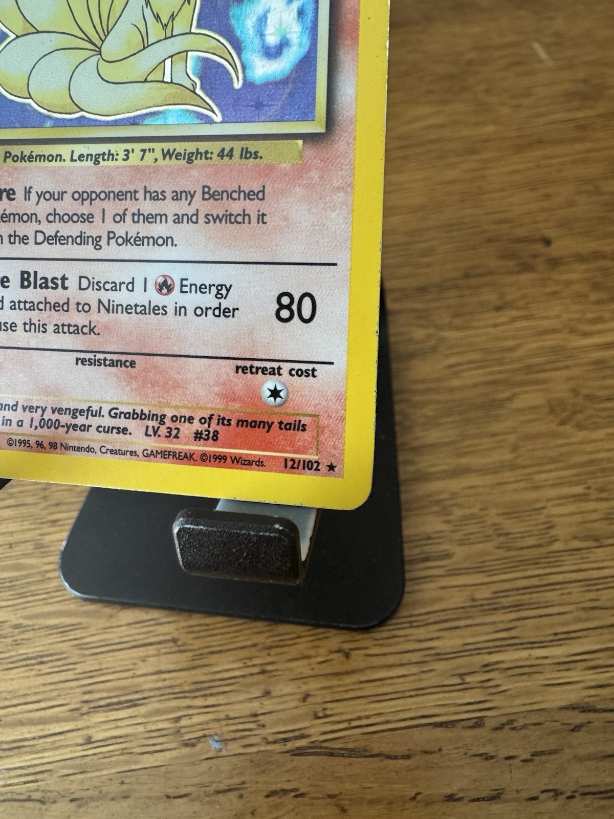Pokémon TCG – Ninetales || Holo || 12/102 || Base Set || Rare || 1999 || LP