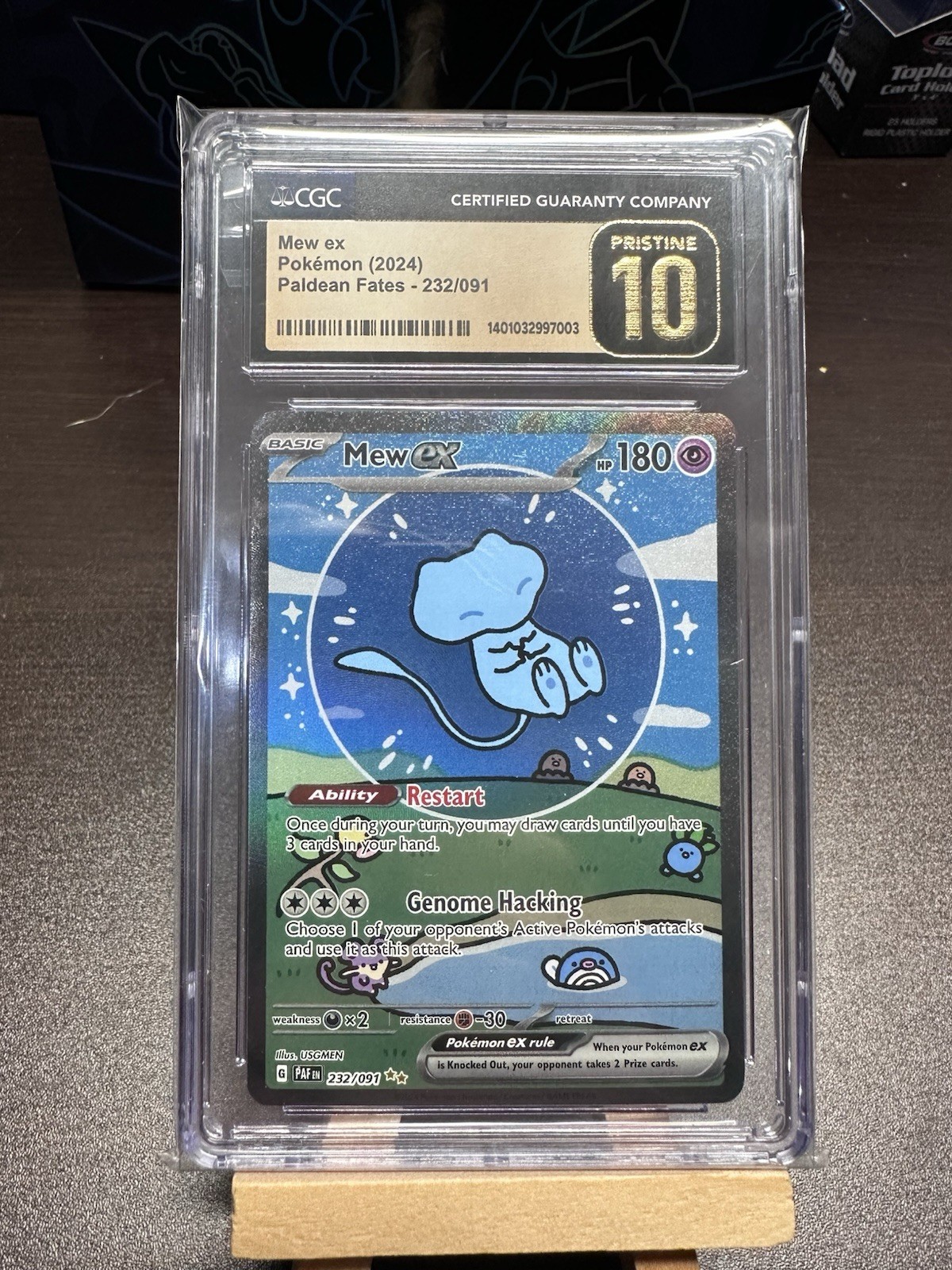 Pokemon CGC Pristine 10 Mew ex 232/091 Paldean Fates SIR BUBBLE MEW