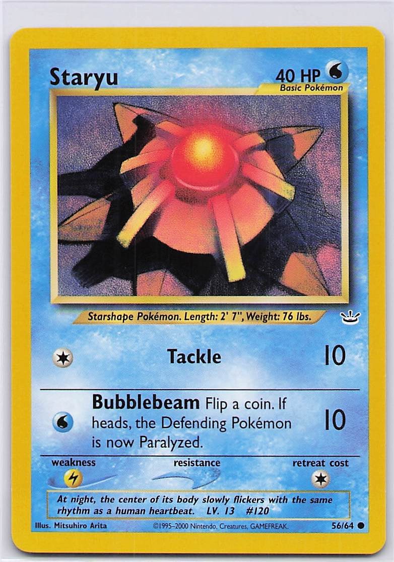 Staryu Unlimited Common Neo Revelation 56/64 NM