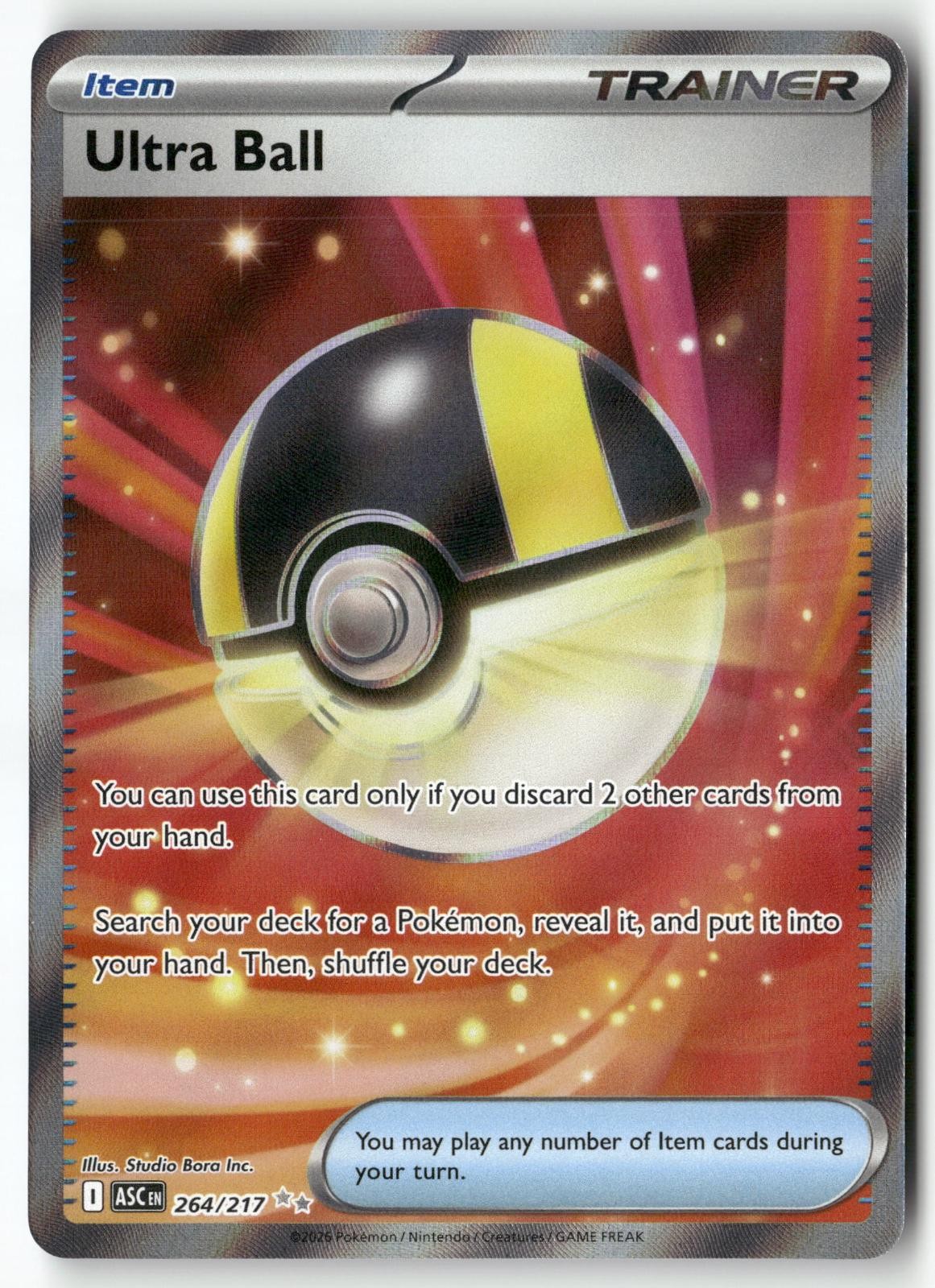 Ultra Ball 264/217 Ultra Rare Ascended Heroes Pokemon Holo Near Mint