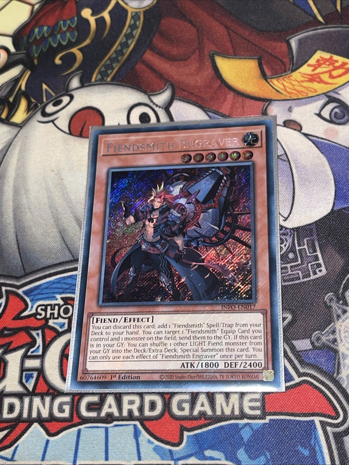 Yu-Gi-Oh! Demon Blacksmith Engraver INFO-FR017 Secret Rare English New 1st