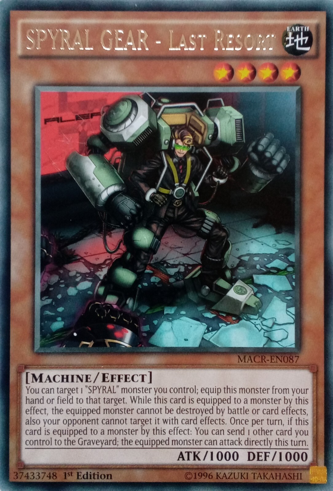 MACR-EN087 SPYRAL GEAR – LAST RESORT RARE 1ST EDITION YuGiOh CARD
