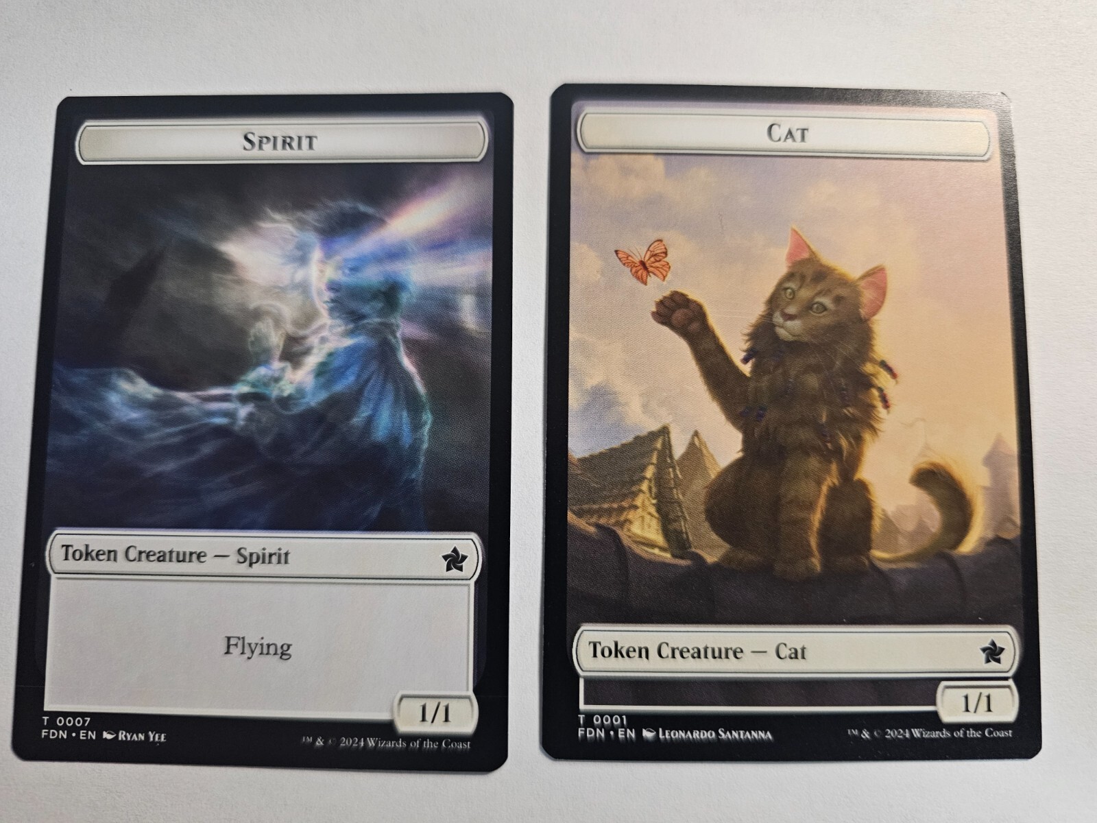 MTG – Cat / Spirit Double sided token Foundations