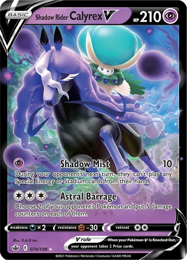 Shadow Rider Calyrex V SWSH06 074/198 Pokémon SWSH06: Chilling Reign Ultra Ra…