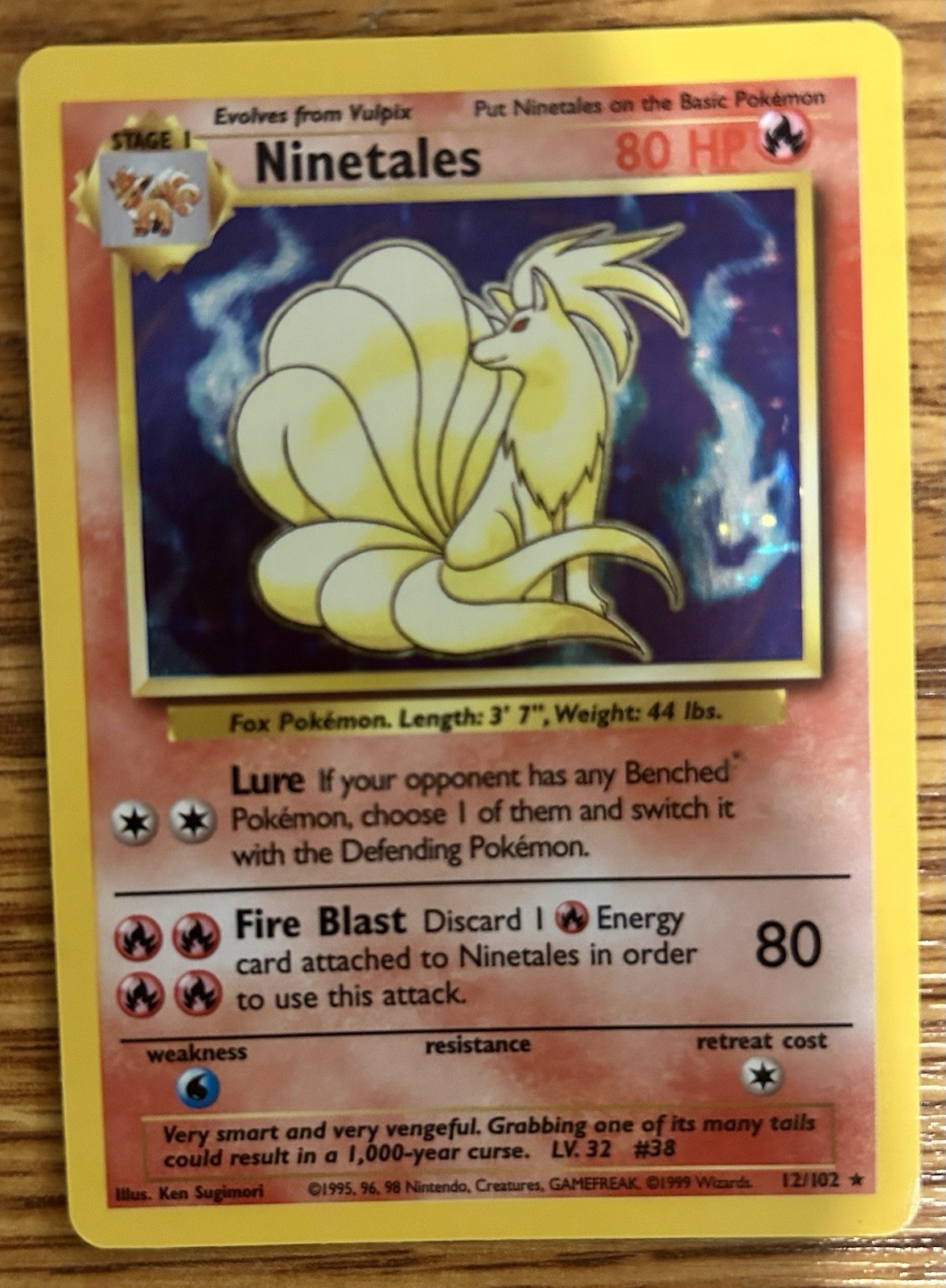 Ninetales Holo Base Set 012/102 LP Pokémon TCG