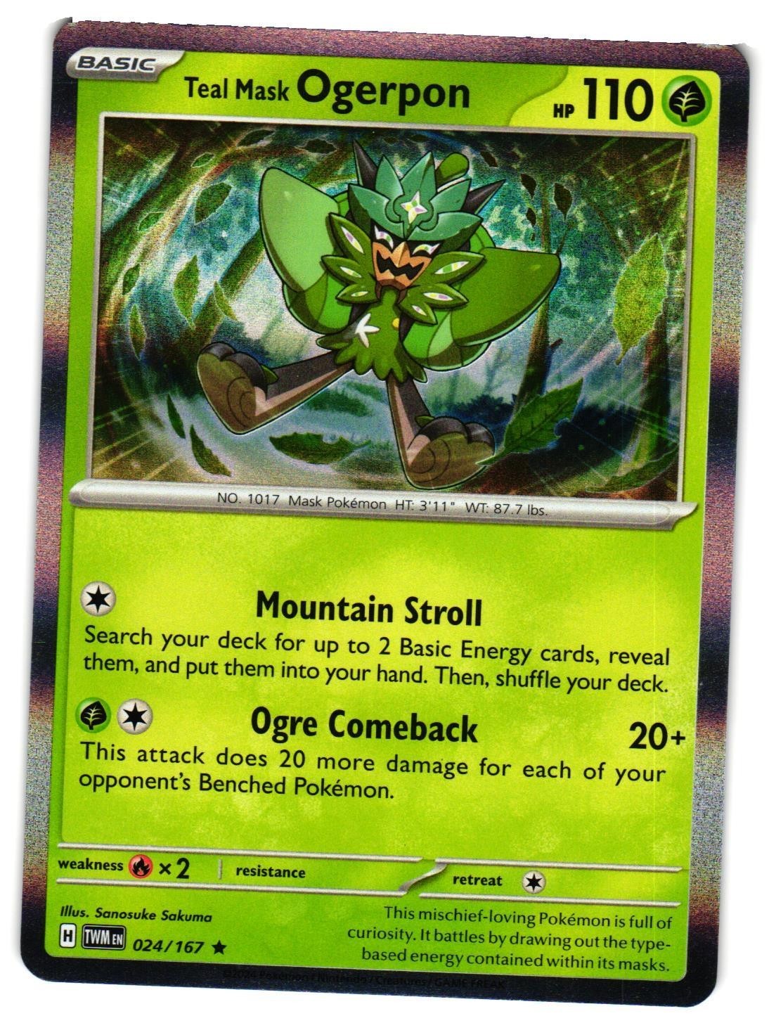 Pokemon TCG Teal Mask Ogerpon 024/167 Holo Rare Twilight Masquerade NM