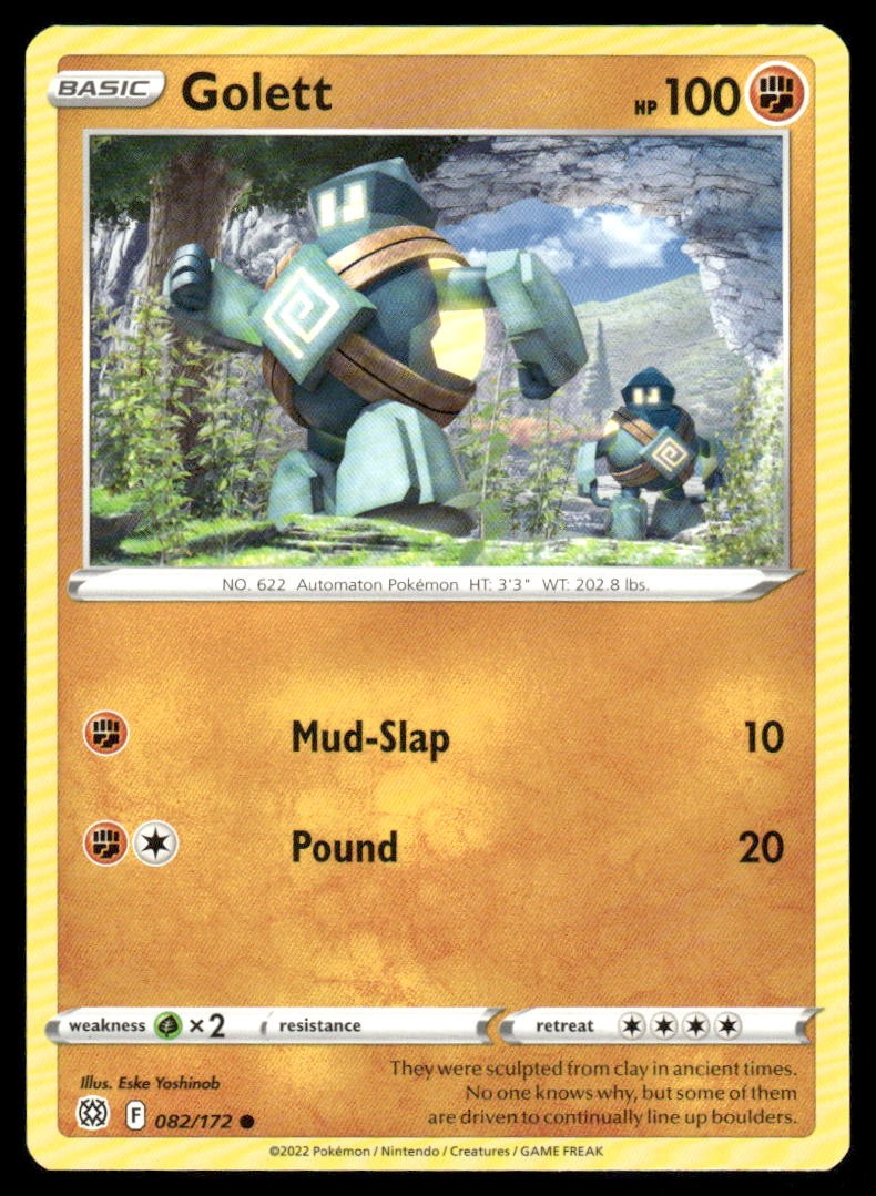 Golett 082/172 Common Brilliant Stars Pokemon Near Mint Eske Yoshinob #4