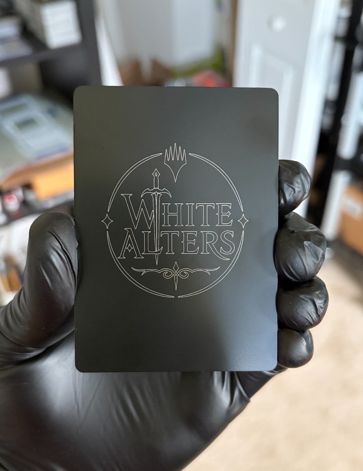 Magic MTG Laser Engraved Steel Soldier Token Anime Girl by white_alters