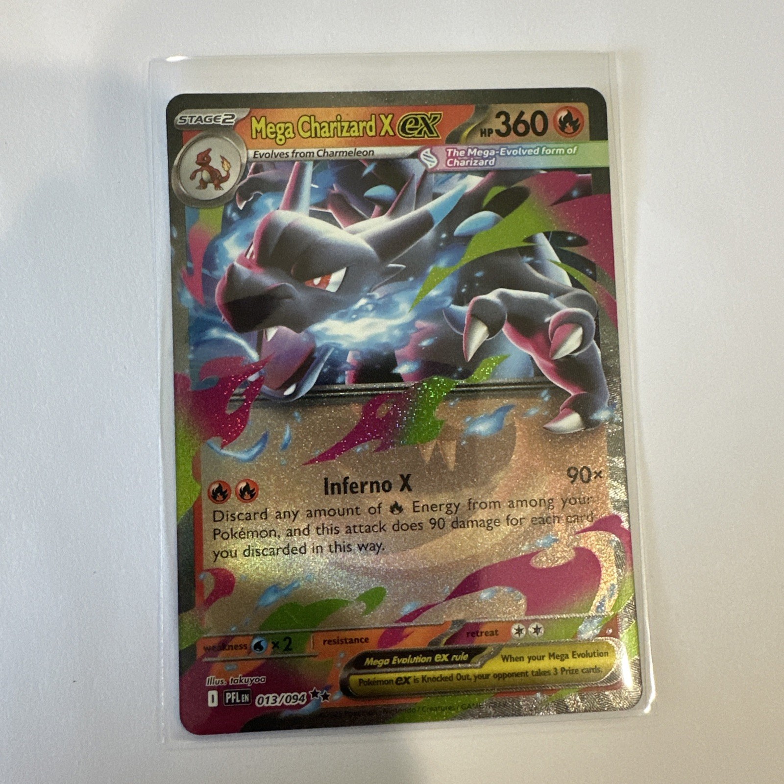 Mega Charizard X ex Holo Double Rare ME02: Phantasmal Flames 013/094 NM