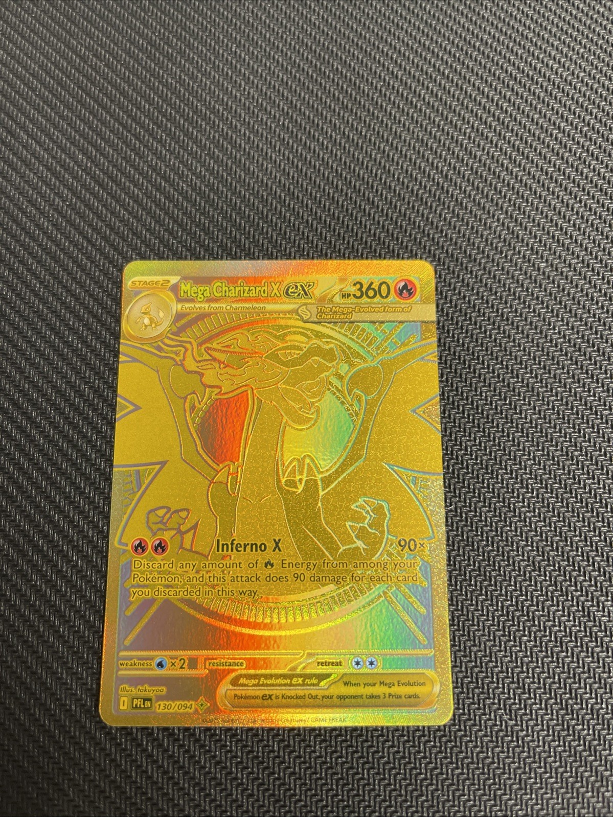 Pokemon Mega Charizard X ex 130/094 Me02: Phantasmal Flames Holo