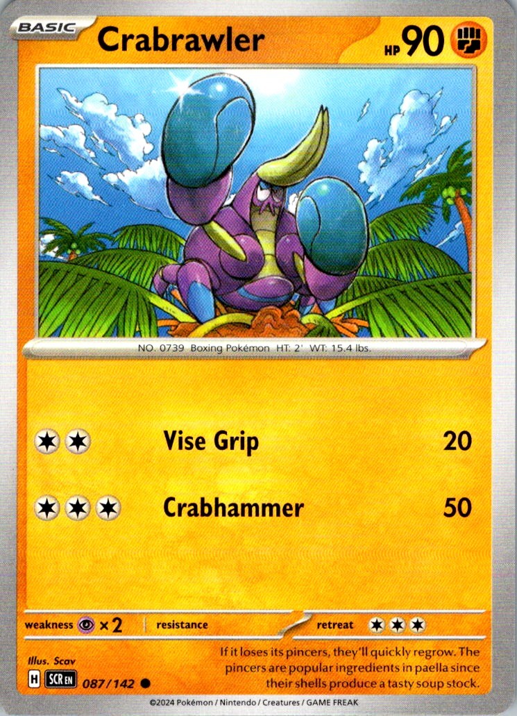 Crabrawler Common SV07: Stellar Crown 087/142 NM Scav
