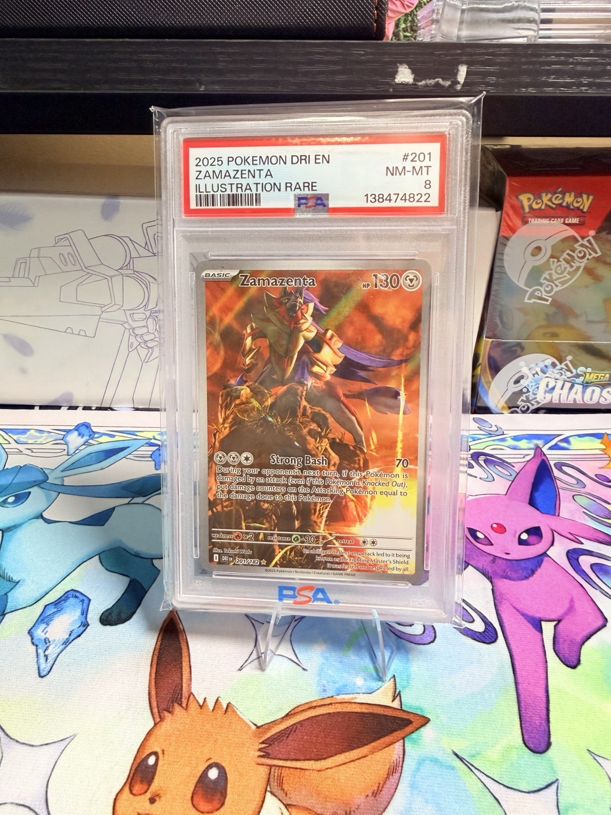 2025 POKEMON DRI EN-DESTINED RIVALS ILLUSTRATION RARE #201 ZAMAZENTA PSA 8
