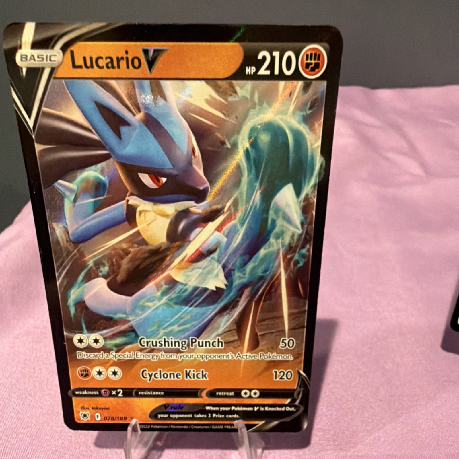 Pokémon Lucario V Ultra Rare 078/189 Basic 210 HP Fighting 50/120 TCG Card