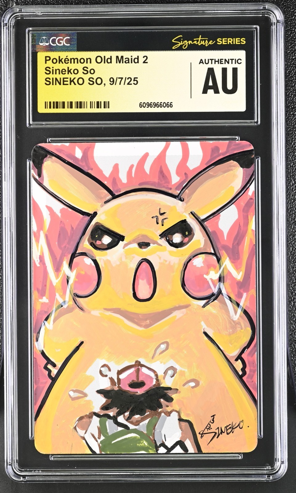 CGC AUTHENTIC AUTO Old Maid 2 Card Sineko So Signature Pikachu & Ash Pokémon