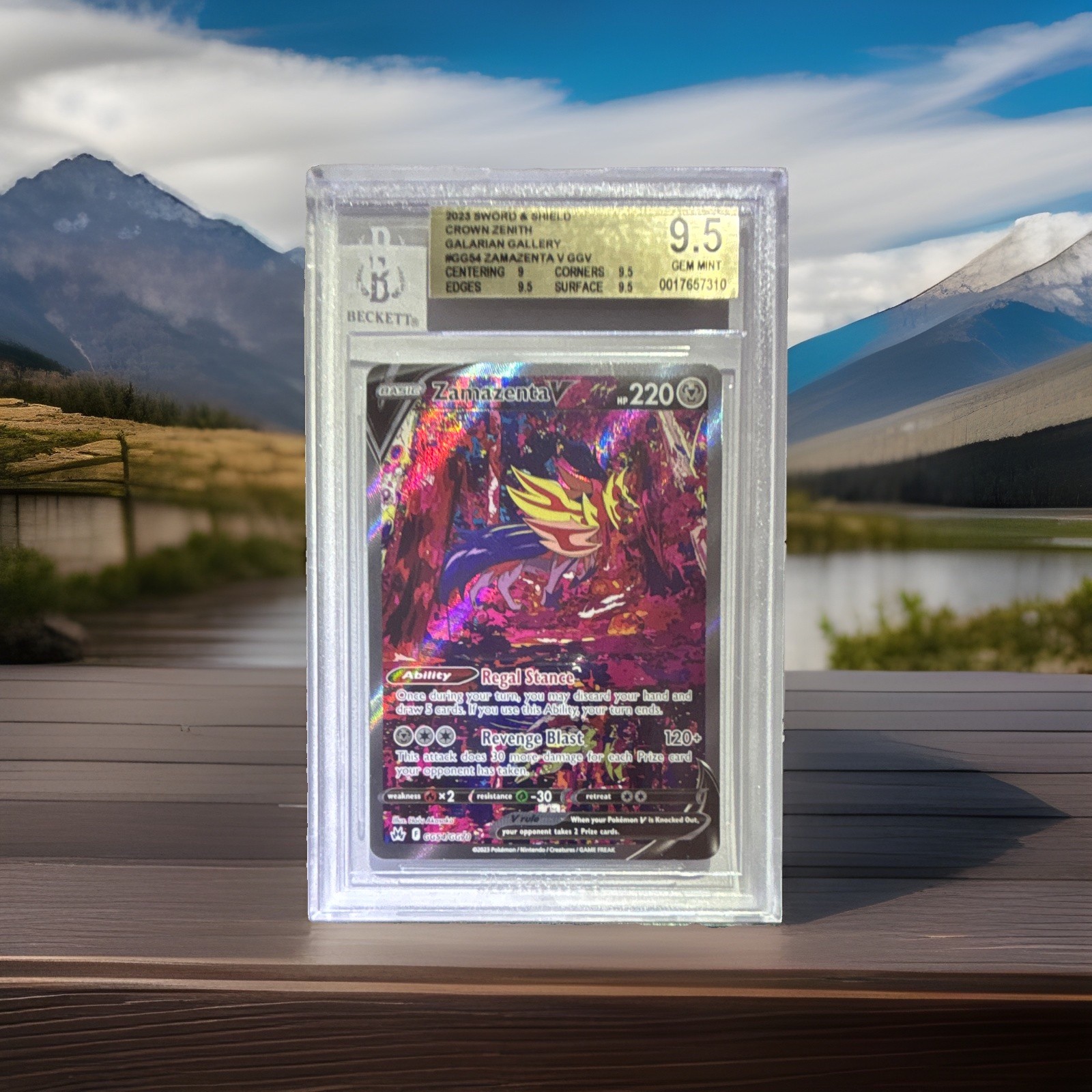 Pokemon TCG Zamazenta V GG54/GG70 Crown Zenith Galarian Gallery Holo BGS 9.5