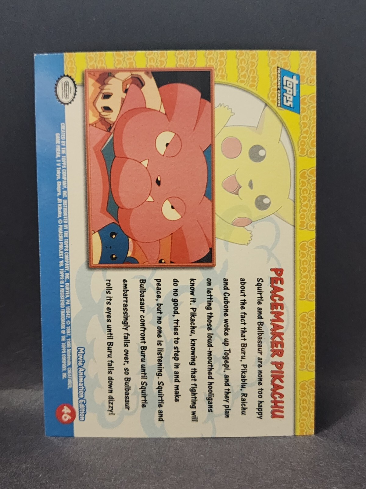 Pokemon Topps Pikachu’s Vacation Rainbow Foil Card 46 – Peacemaker Pikachu