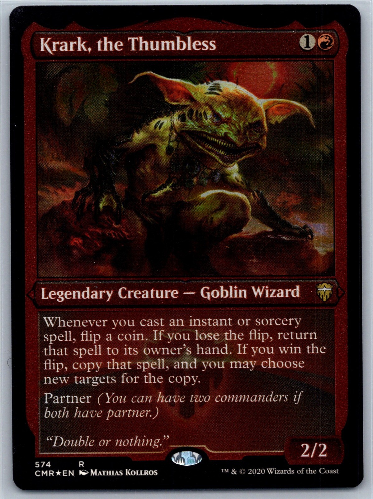 Krark, the Thumbless (Foil Etched) Foil R Commander Legends 574 NM