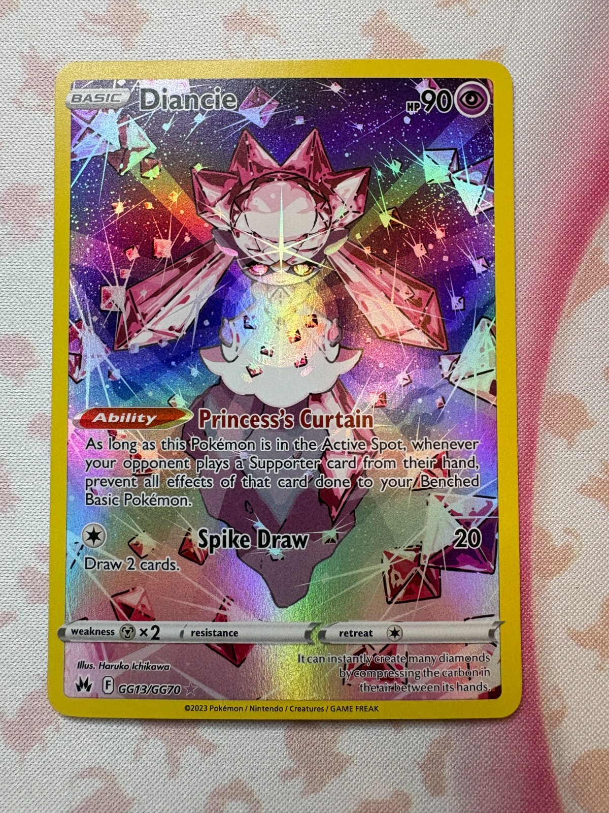 Pokemon TCG Diancie Crown Zenith Galarian Gallery Holo Rare