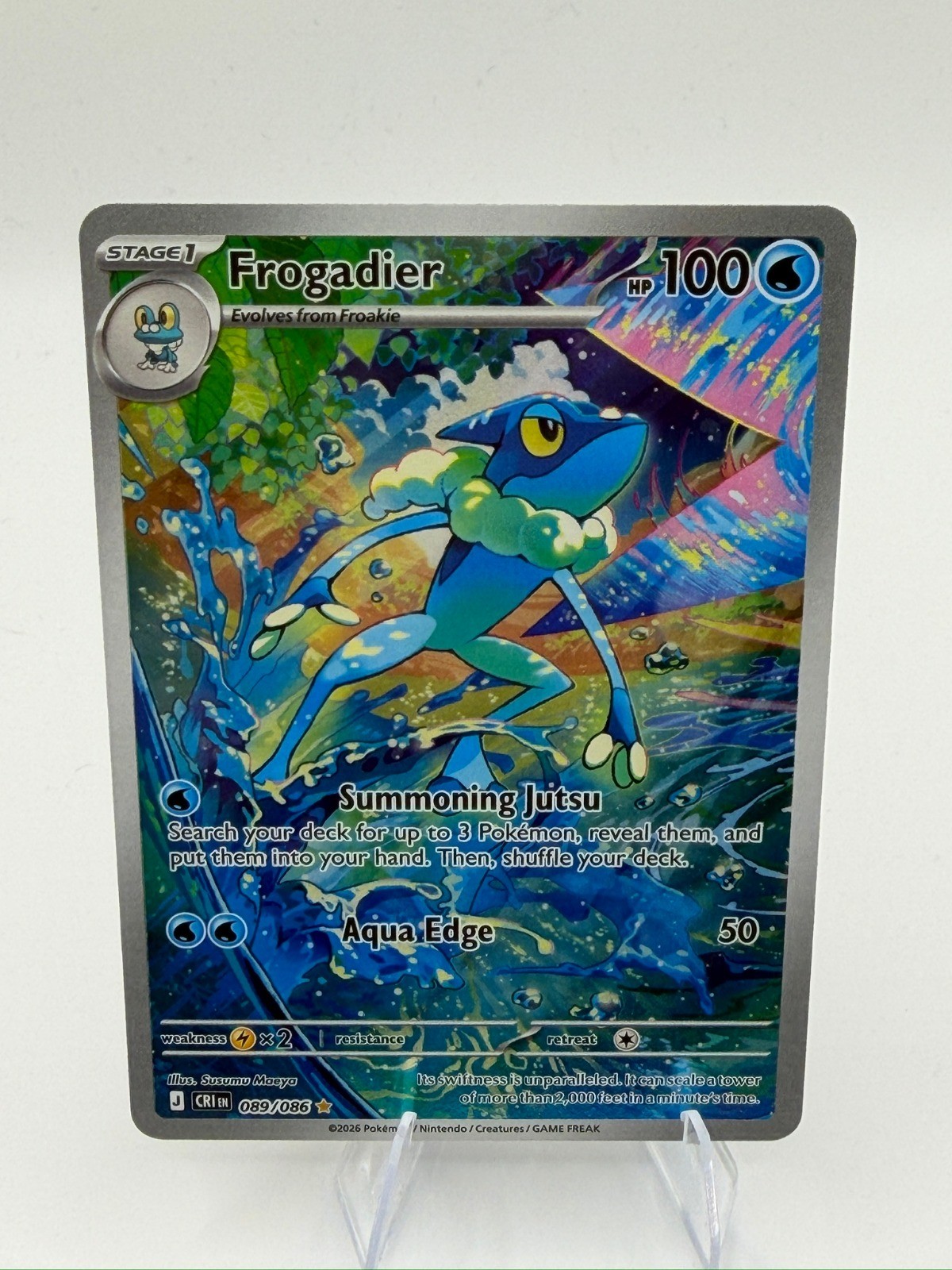 Frogadier – Holo Illustration Rare ME04: Chaos Rising 089/086 NM