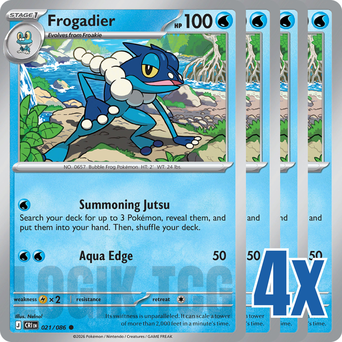 4x Frogadier 021/086 x4 – Chaos Rising – Pokemon TCG – Playset