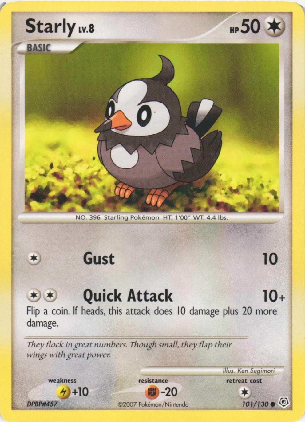 Starly 101/130 Common Diamond & Pearl Pokemon Near Mint