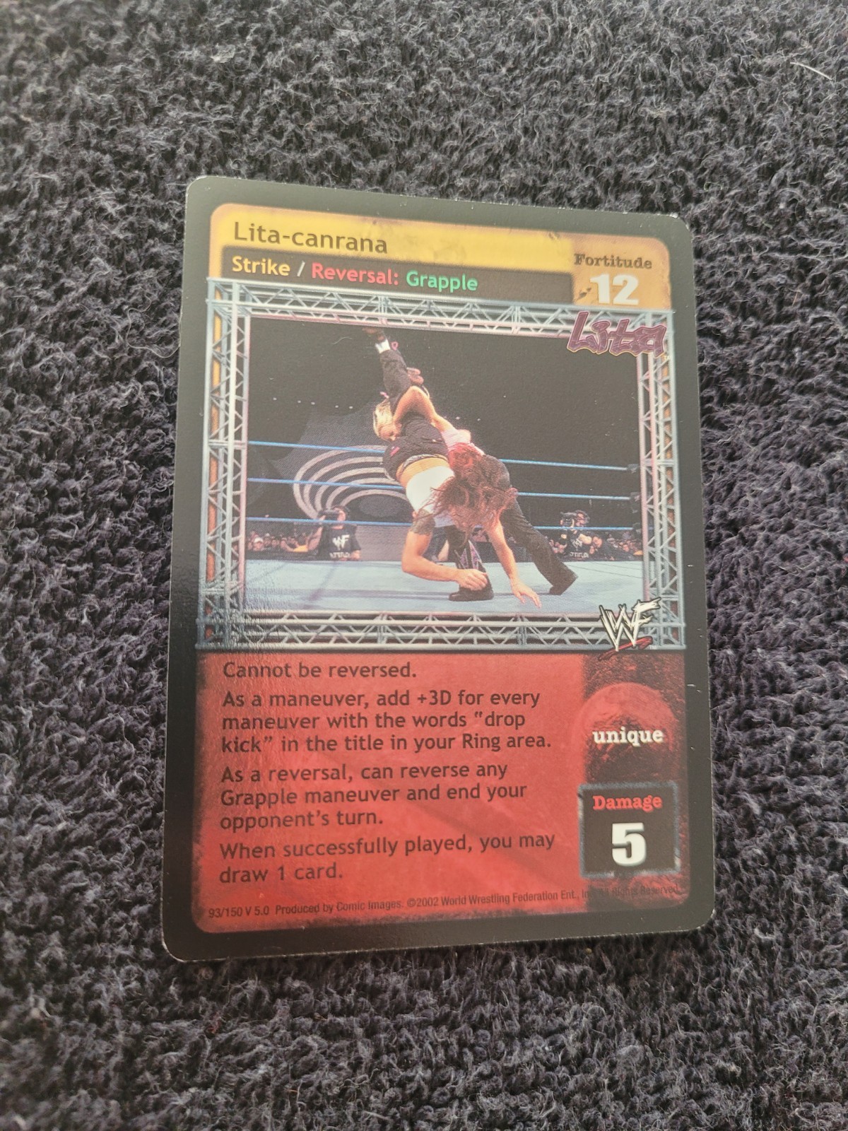 WWE/WWF Raw Deal CCG Lita Superstar 5 Card Set Sale. DDT, Canrana, Drop Kick