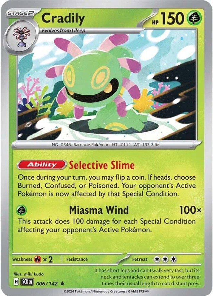 Cradily Holofoil [SCR – 006/142] LP Pokemon