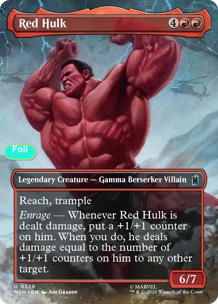 Red Hulk (Borderless) – Foil – MSH – 329 NM/LP