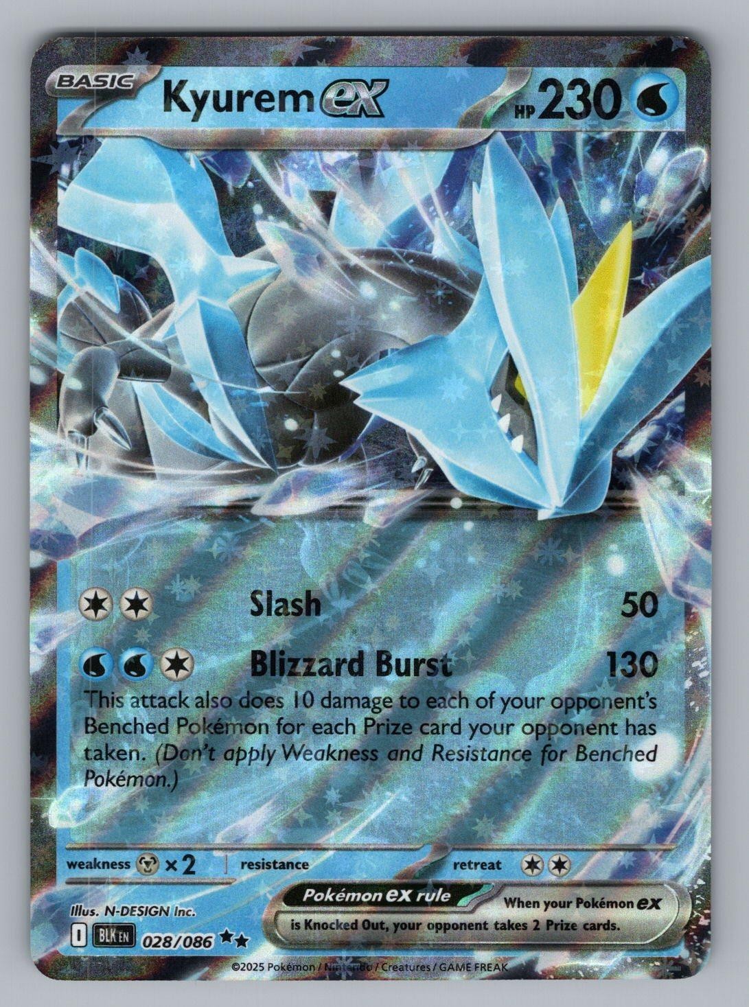 KYUREM EX 028 DOUBLE RARE POKEMON HOLO NM BLK N-DESIGN INC.*1