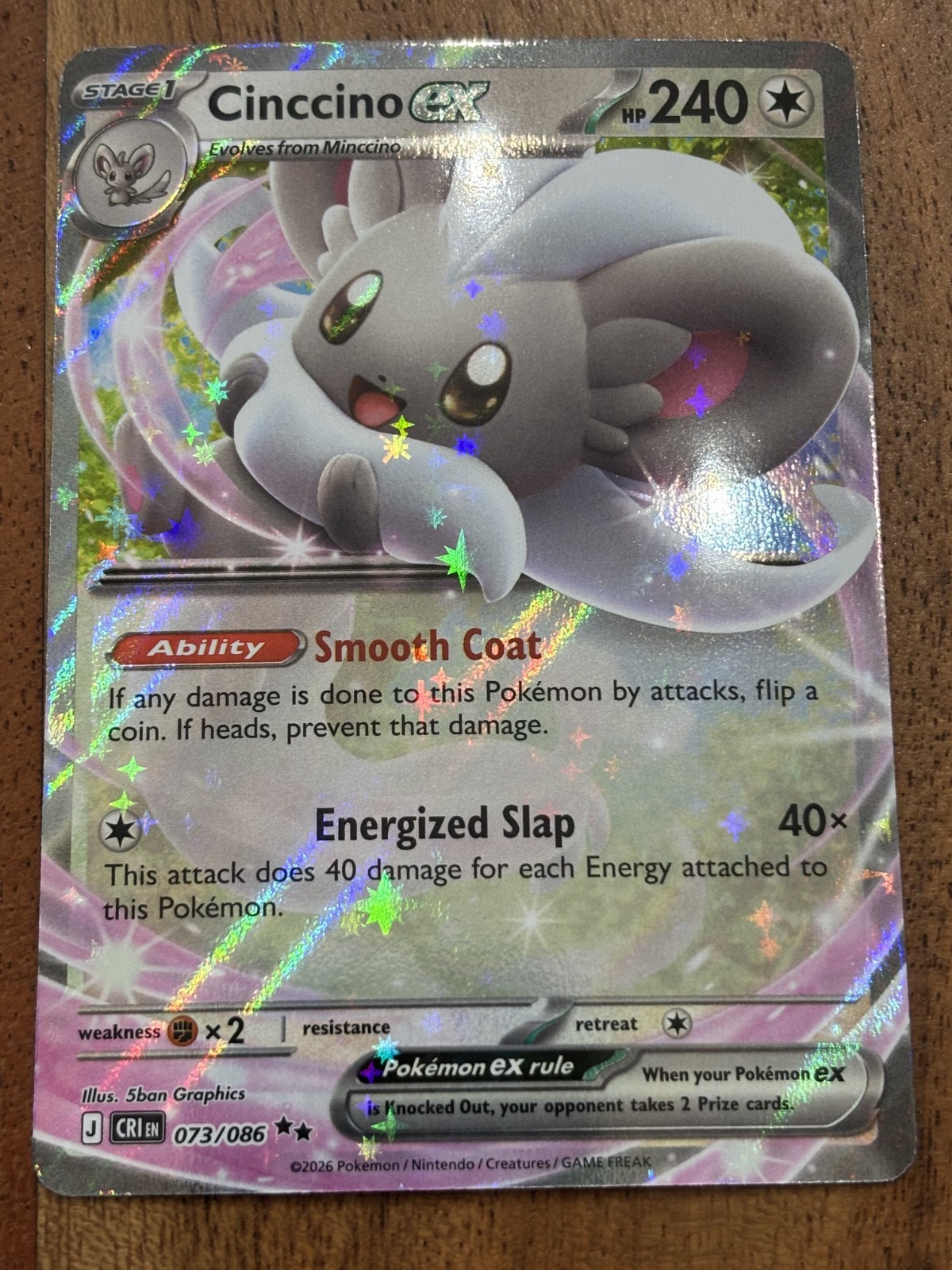 Pokemon TCG Cinccino Ex 073/086 Chaos Rising Double Rare NM Card