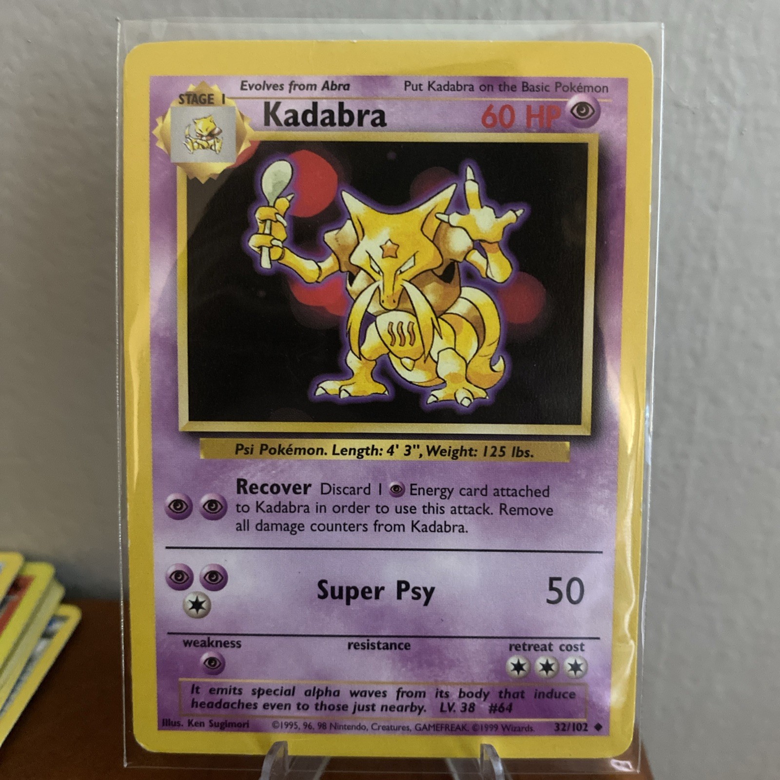 Pokemon Base Set Unlimited Regular Kadabra 032/102 Pokémon TCG English 60 HP