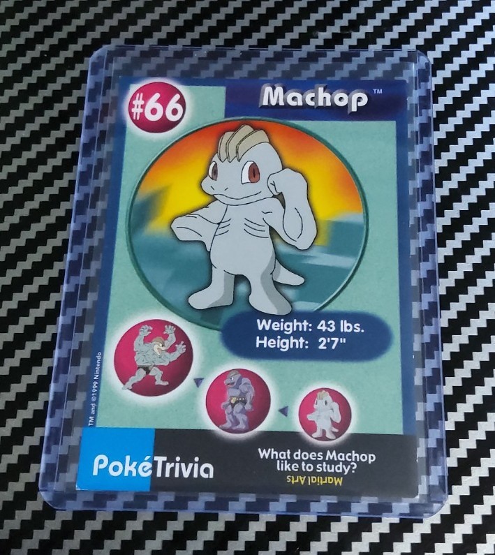 LP+ Machop Non Perforated #66 Burger King Pokémon PokeTrivia Original 1999