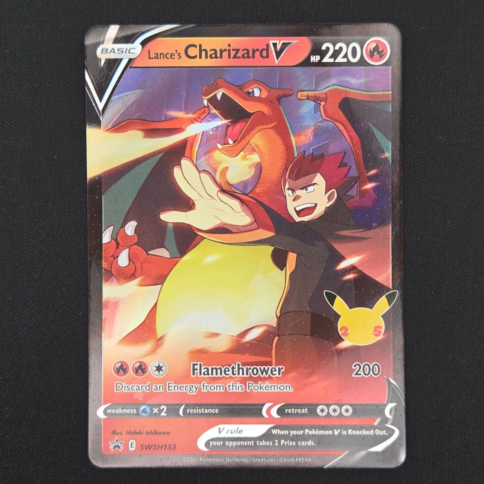 Pokemon TCG Card Lance’s Charizard V SWSH133 25th Celebrations Promo – NM
