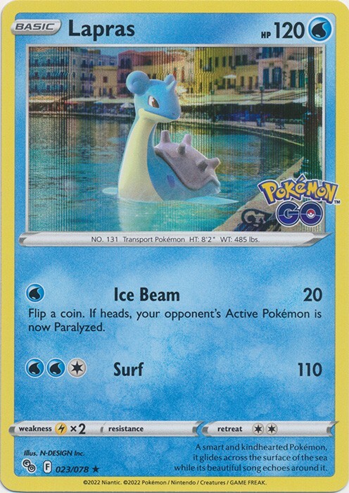 Holo Lapras 023/078 Rare Pokemon GO Pokemon TCG