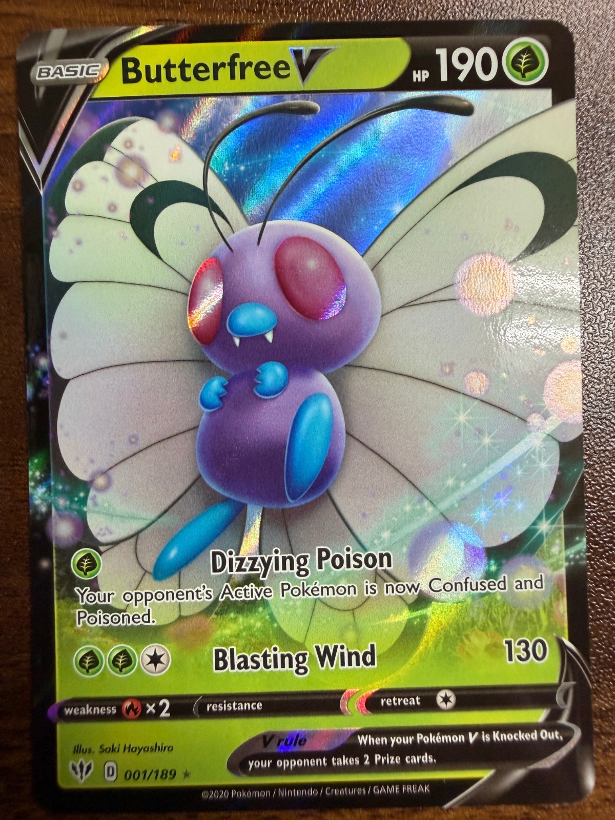 Butterfree V Holo Ultra Rare SWSH03: Darkness Ablaze 001/189 NM
