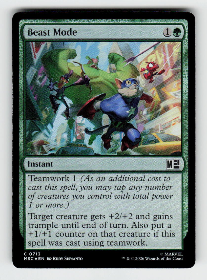Beast Mode 713 Commander: Marvel Super Heroes Magic: The Gathering Foil NM