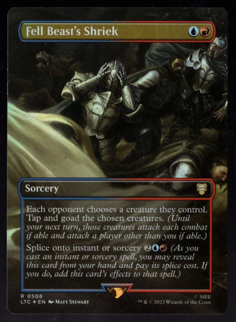 Fell Beast’s Shriek 0508 Borderless Rare Foil Lord of the Rings MTG Near Mint