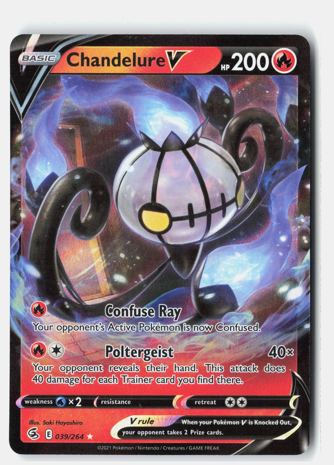 Chandelure V Holofoil NM EN 039/264 SWSH08: Fusion Strike