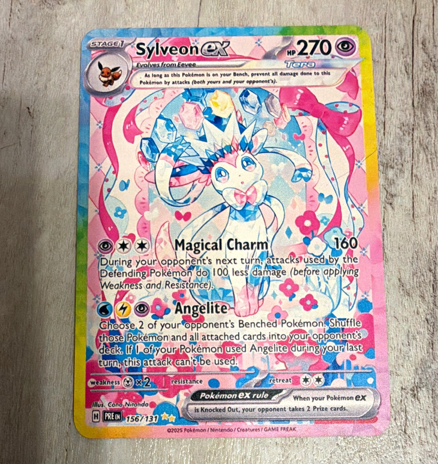 Pokemon TCG Sylveon ex 156/131 Prismatic Evolutions SIR Gold Foil Holo 270HP
