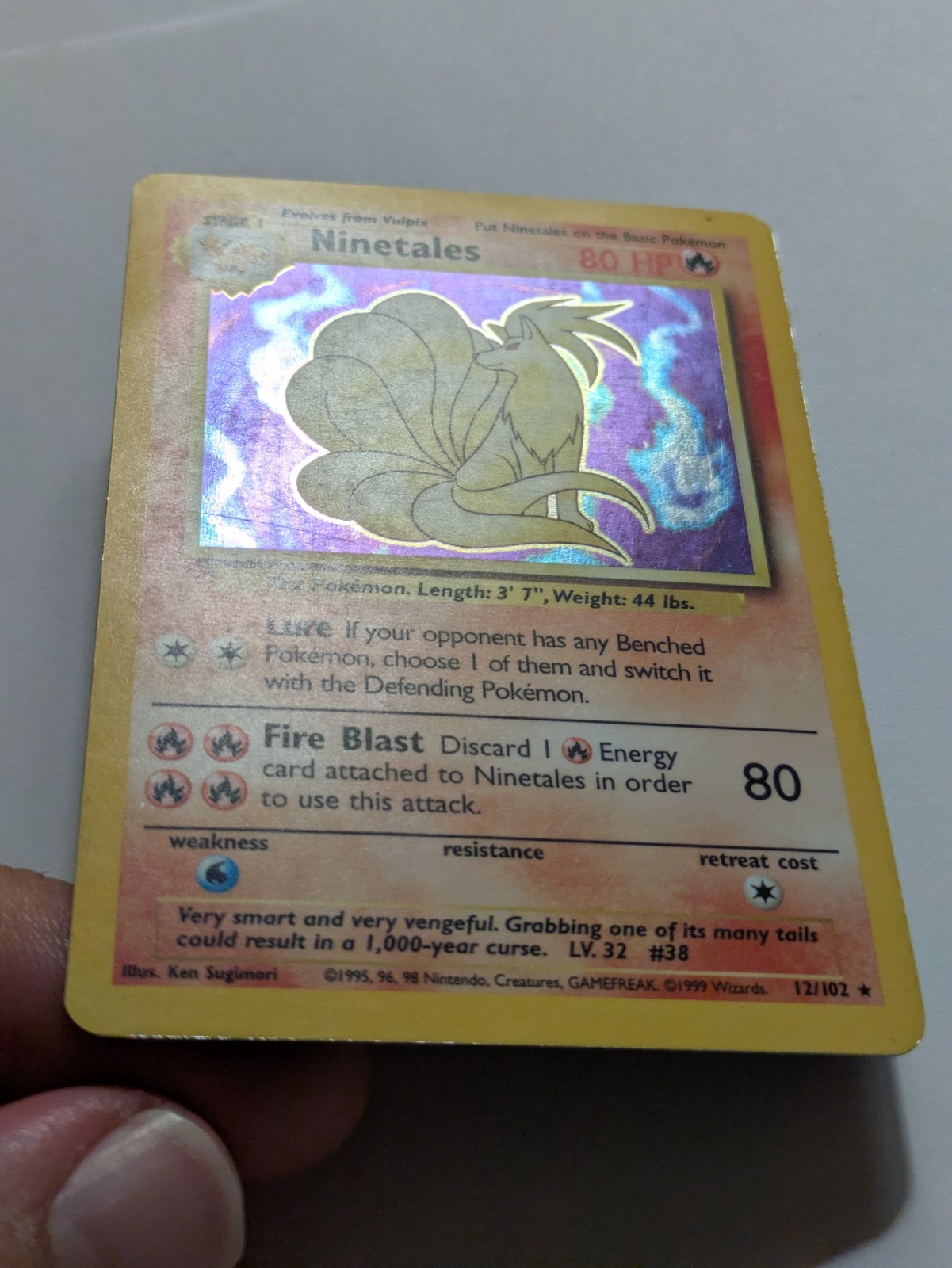 1999 Pokemon Game Base Set Ninetales Holo 12/102
