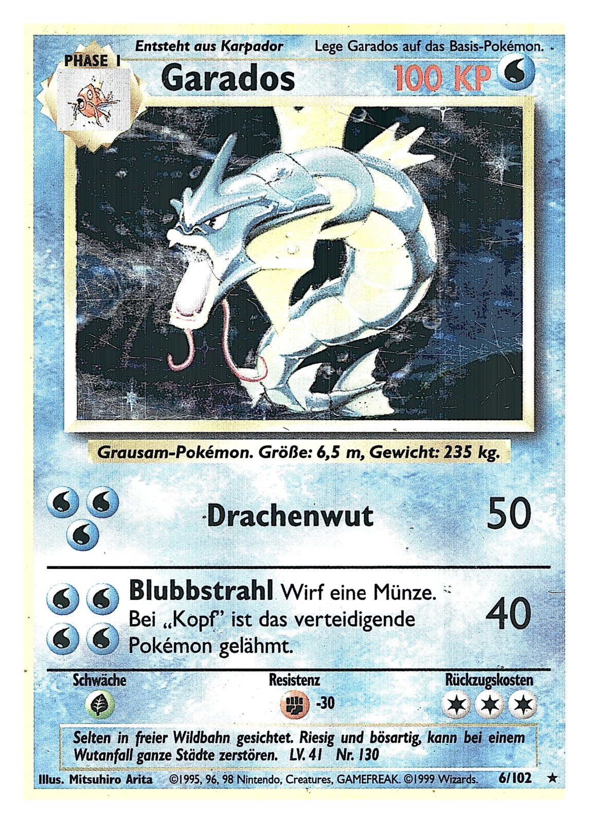 Base Set (Shadowless) #006/102 Gyarados