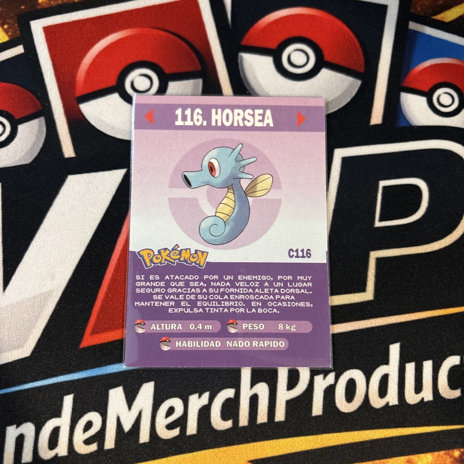 Rare Full Art Pokemon Ultra Horsea Card Peru Exclusive Low Pop