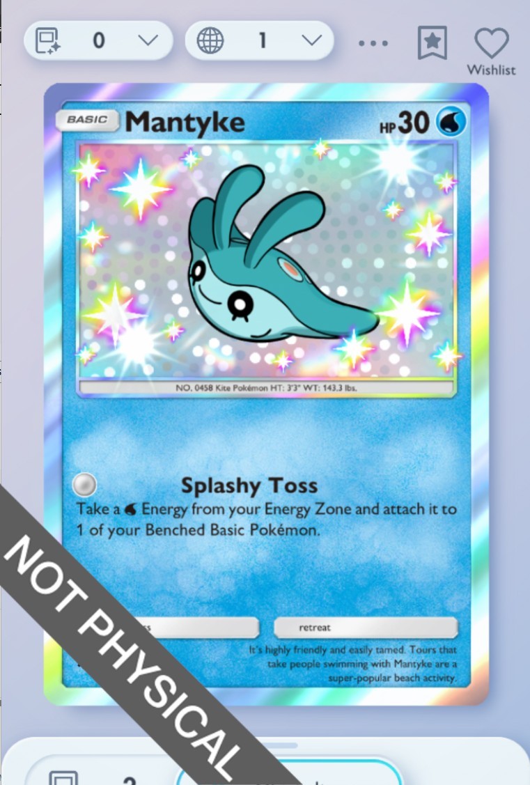 Pokemon TCG Pocket – Mantyke Shiny 1⭐, Fantastical Parade, English