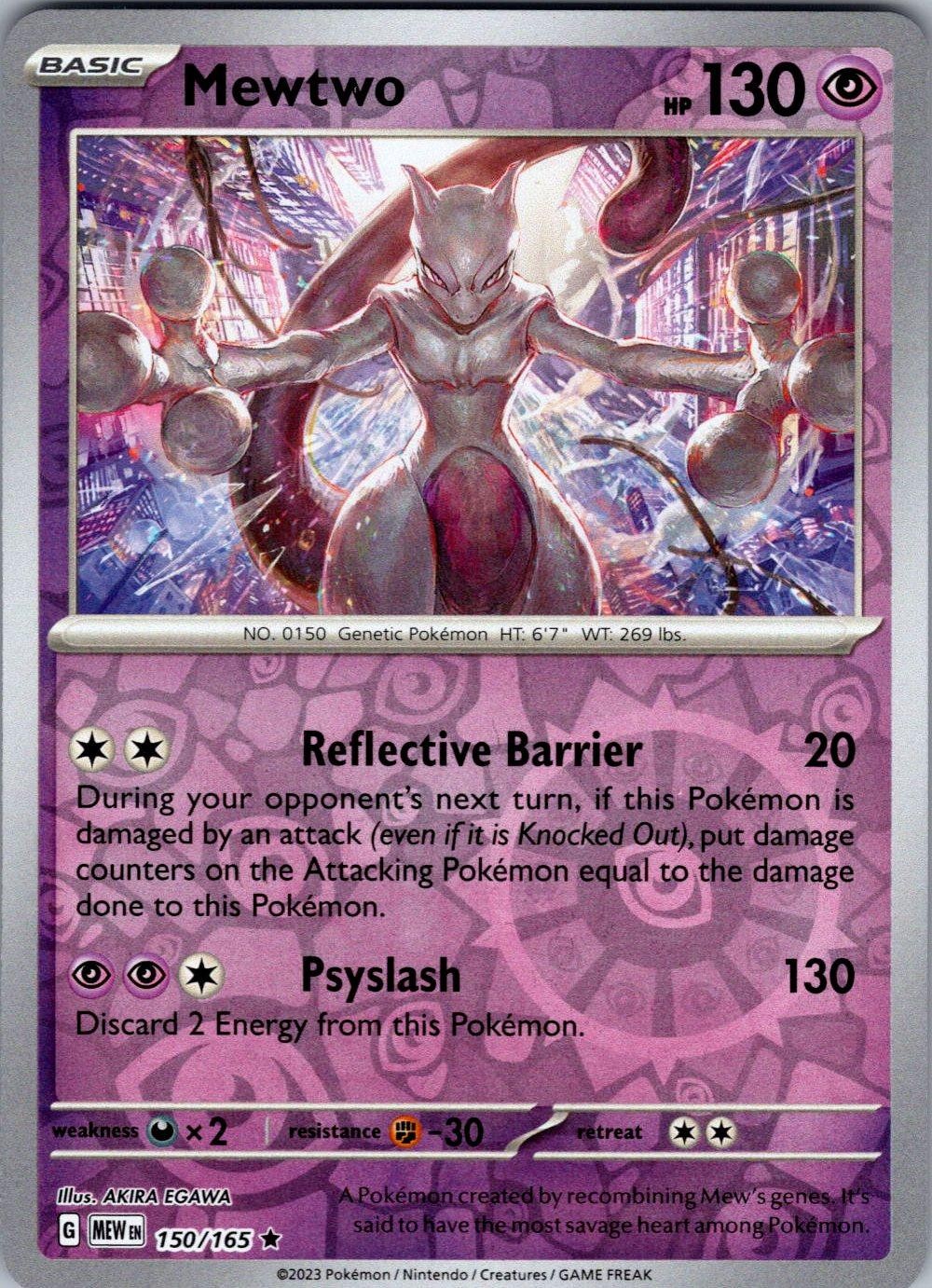 Mewtwo 150/165 Rare Pokemon Reverse Holo NM/M