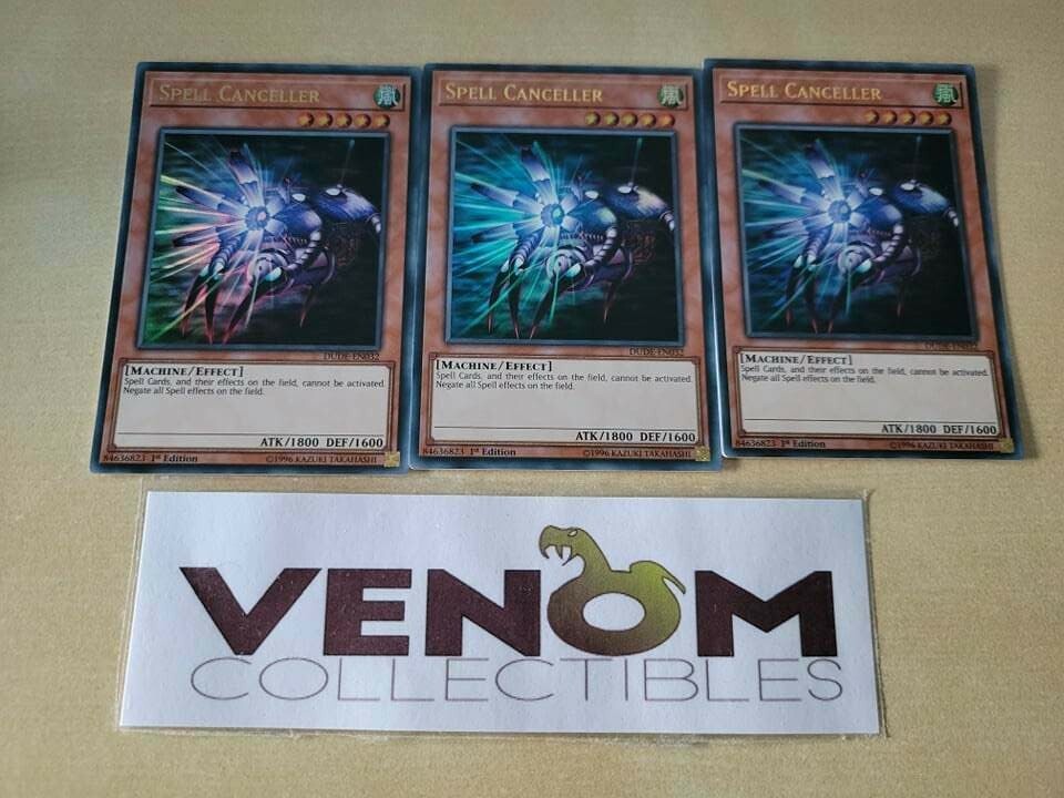 3x (M/NM) *EURO* Spell Canceller – DUDE-EN032 – 1st Edition – Ultra Rare