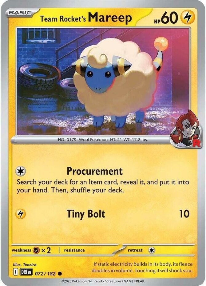 Team Rocket’s Mareep – 072/182 – Common – Near Mint