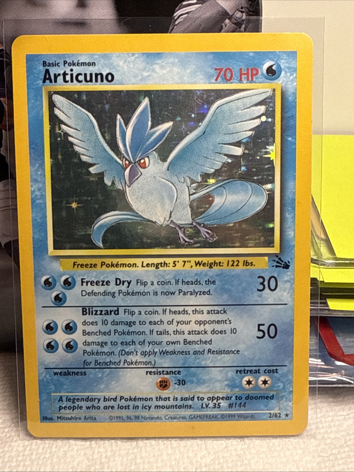 Pokémon TCG Articuno 1995 #144 2/62 Fossil Holo Rare
